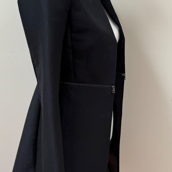 BCBG MAXAZRIA Women's Black Arelia A Line Tuxedo Blazer XXS Rare Zip Crop Coat - Picture 5 of 8